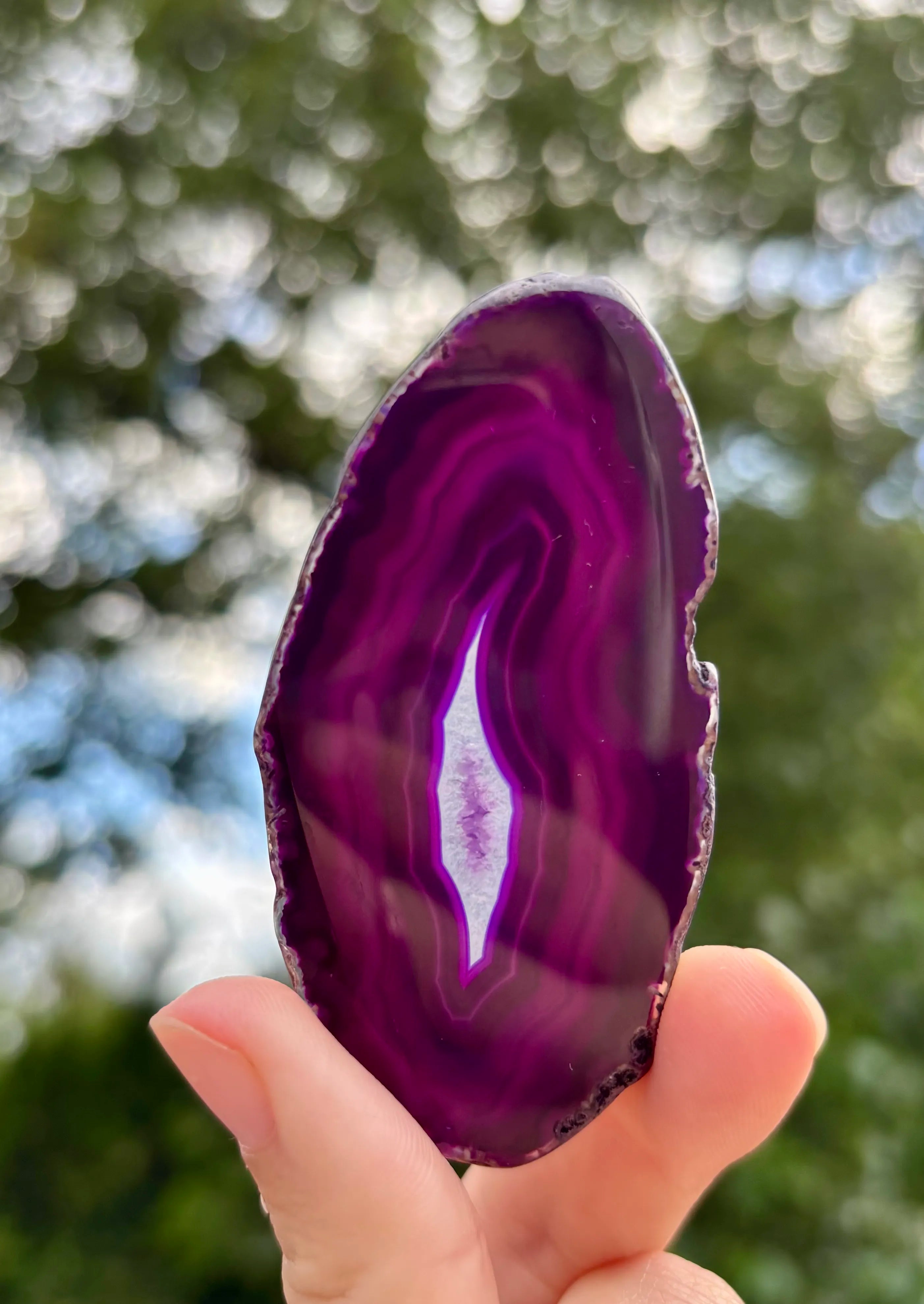 Agaat schijfje Paars