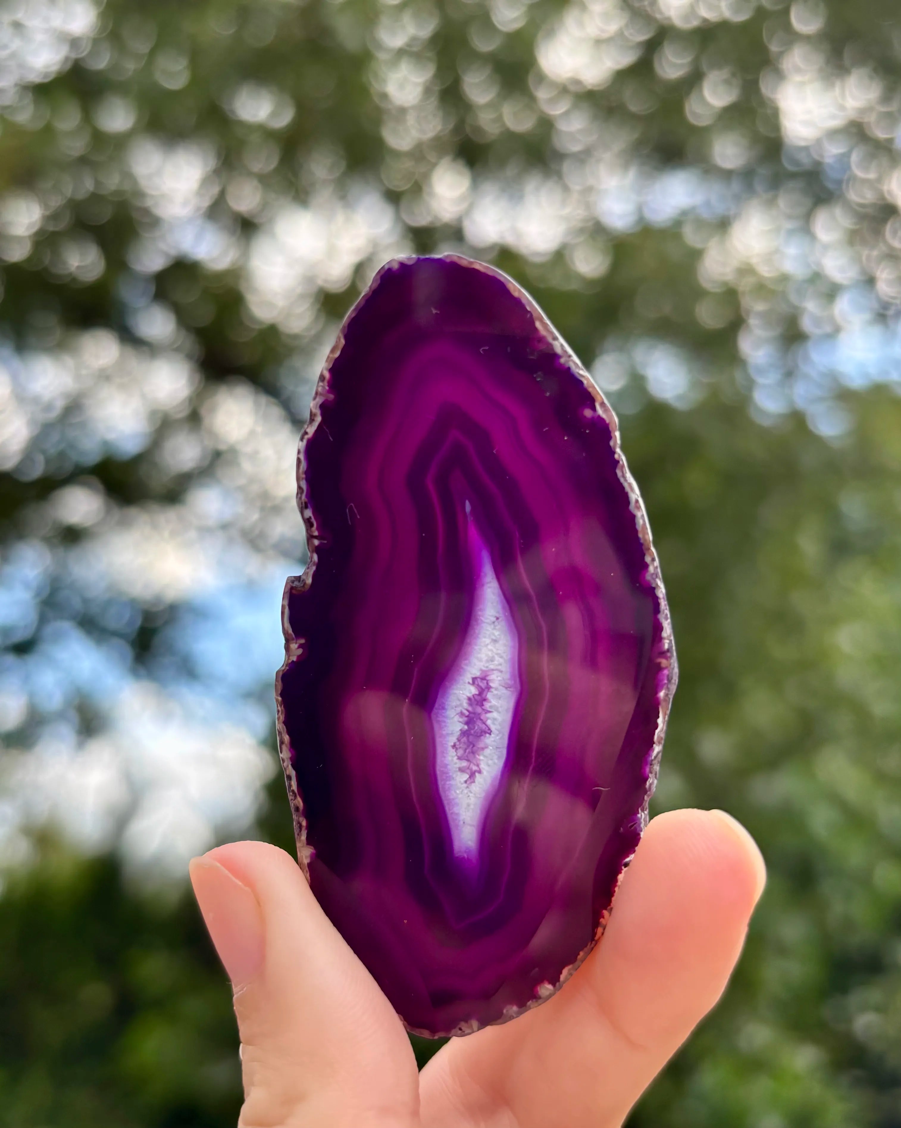 Agaat schijfje Paars