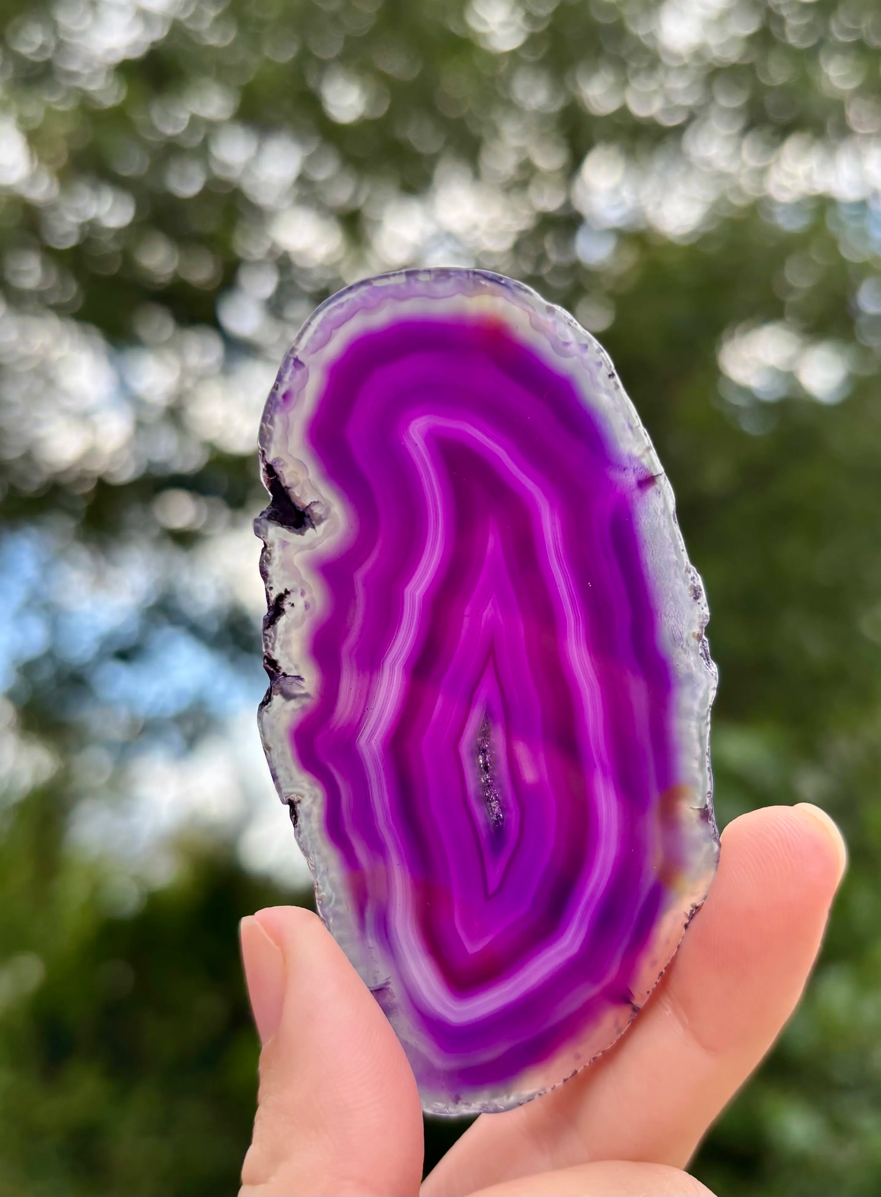 Agaat schijfje Paars