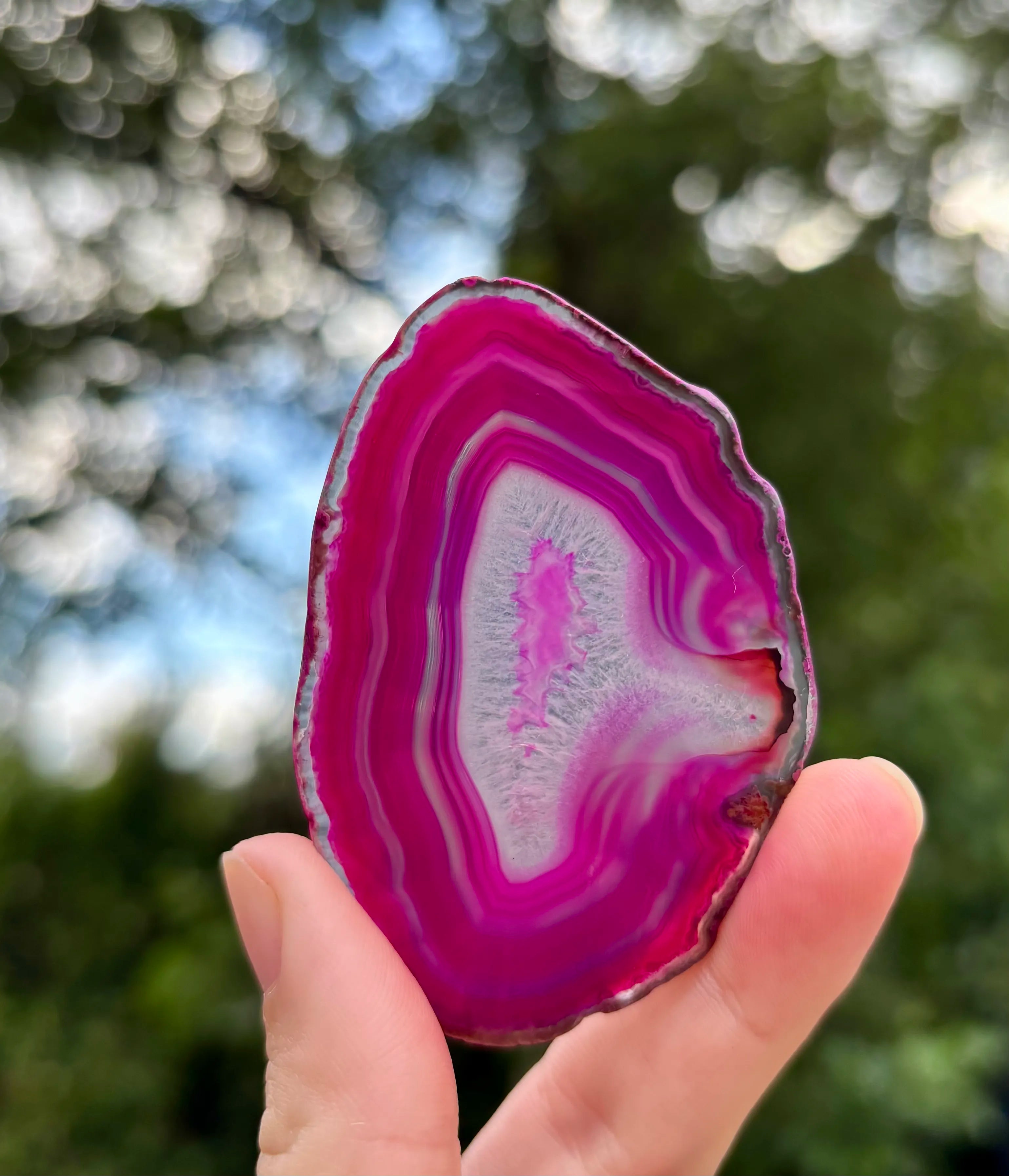 Agaat schijfje roze