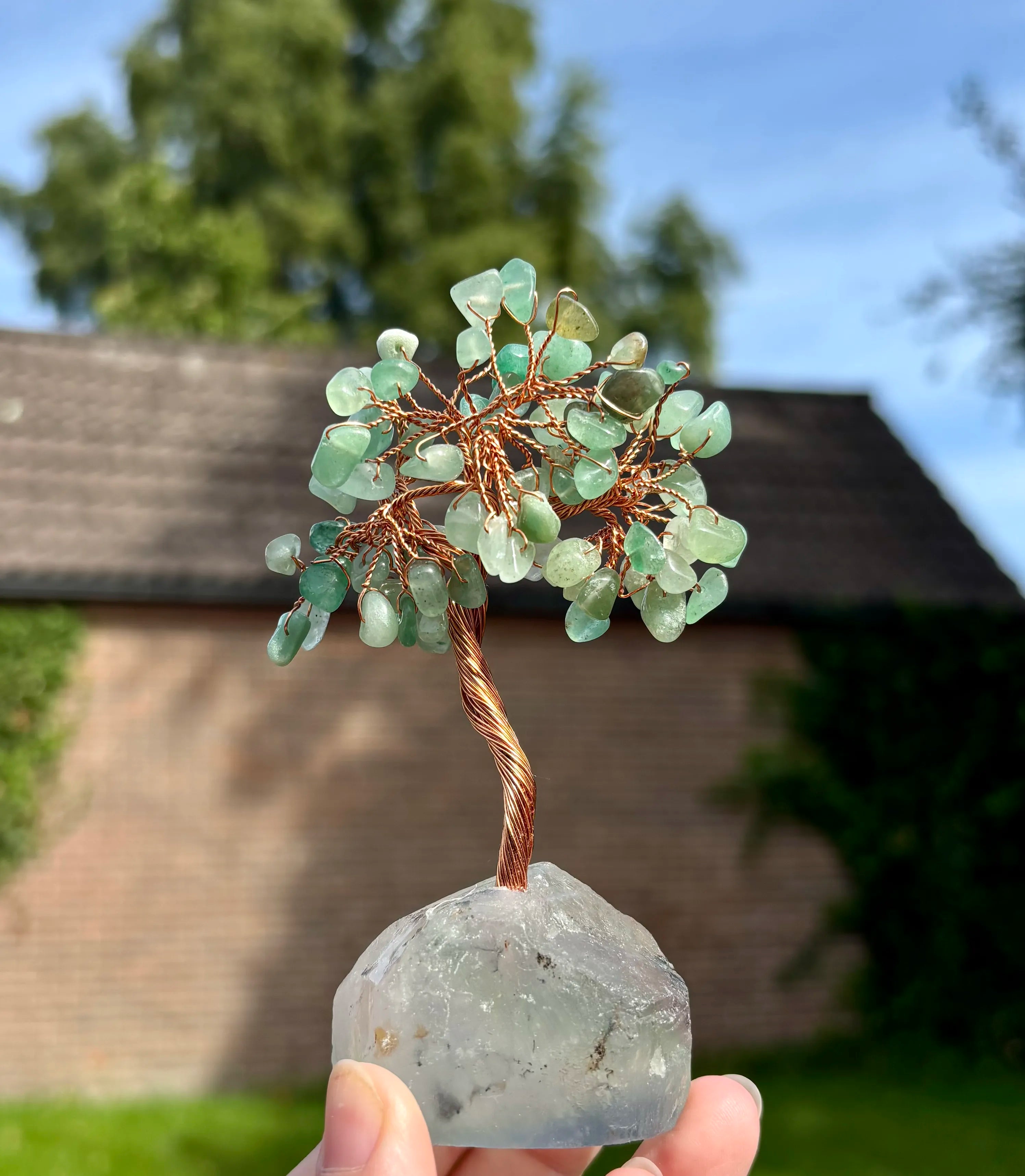 Aventurijn boom op fluoriet