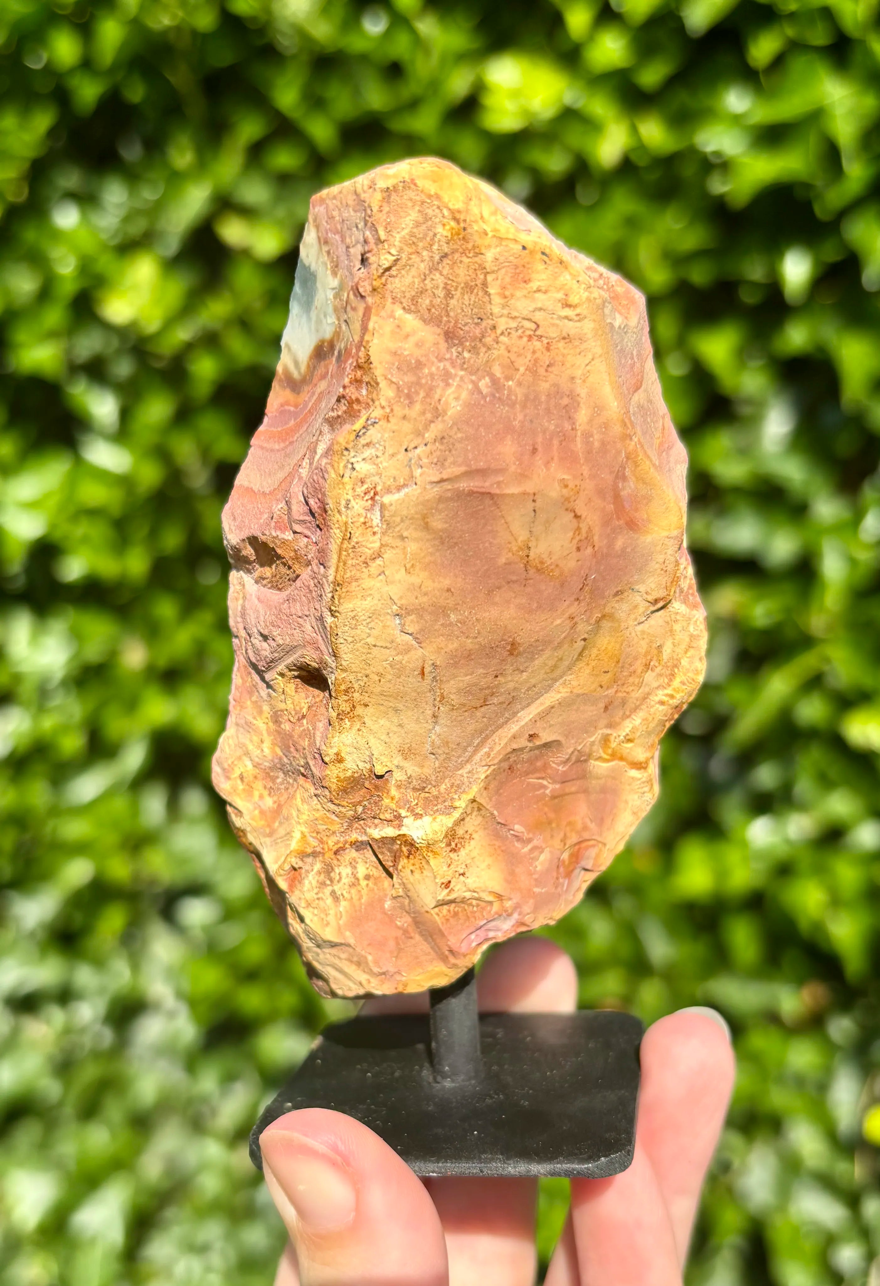 Polychroom Jaspis op standaard