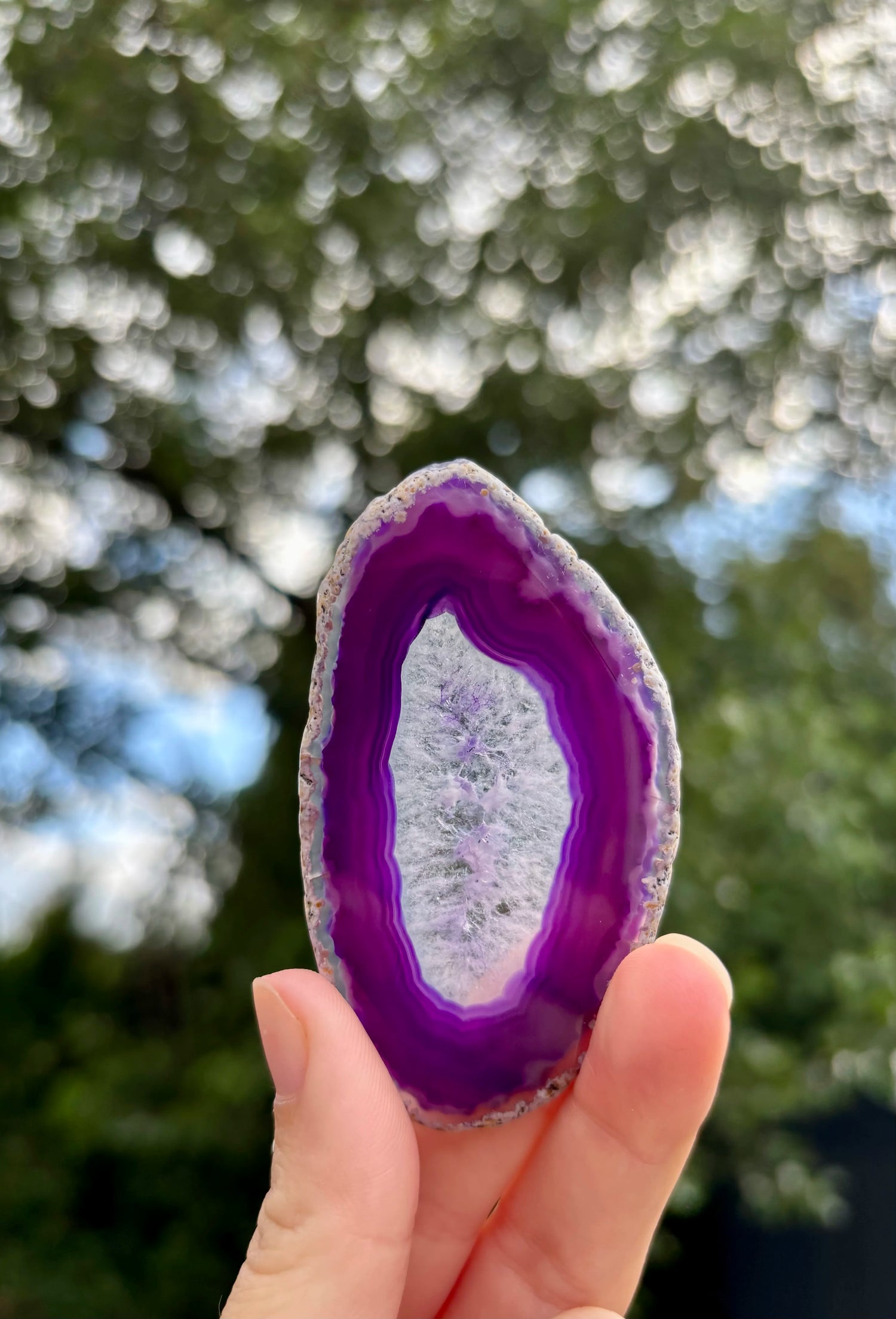 Agaat schijfje Paars