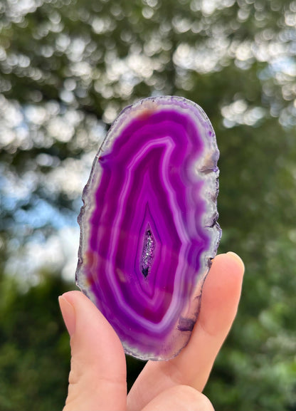 Agaat schijfje Paars