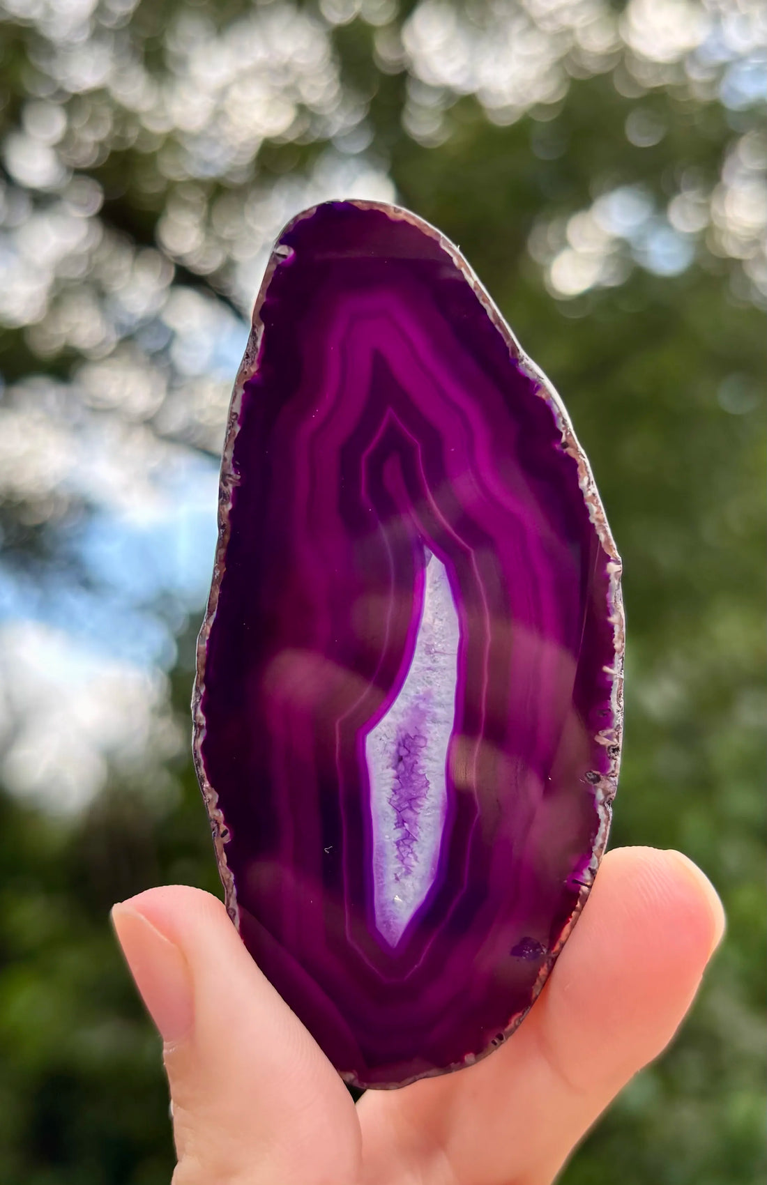 Agaat schijfje Paars