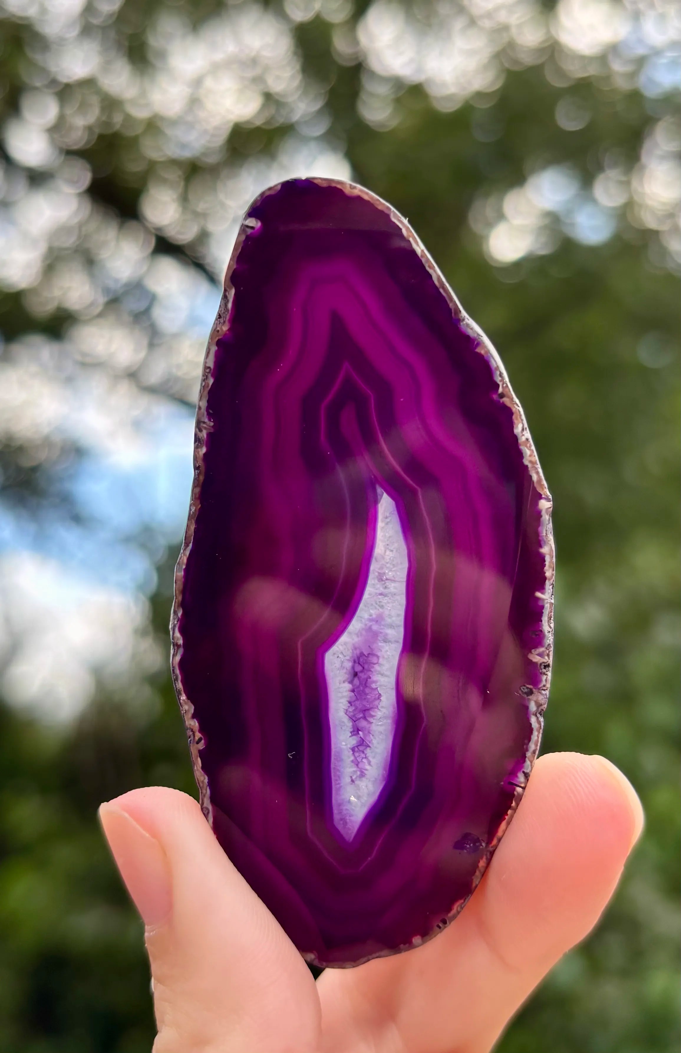 Agaat schijfje Paars