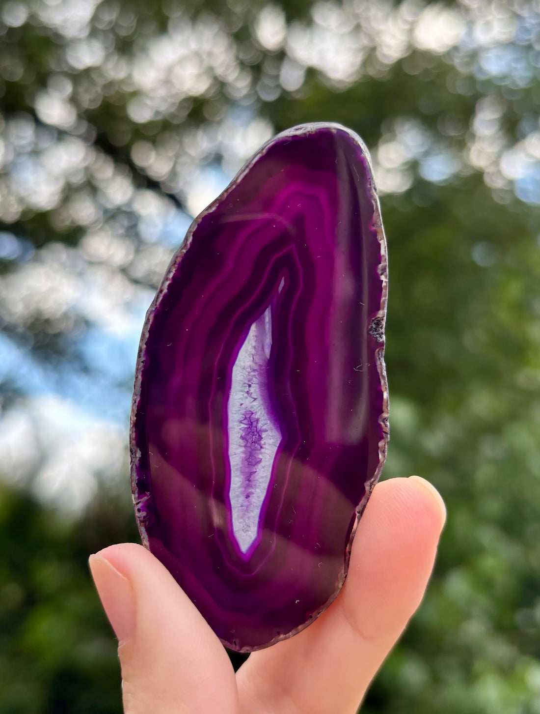 Agaat schijfje Paars