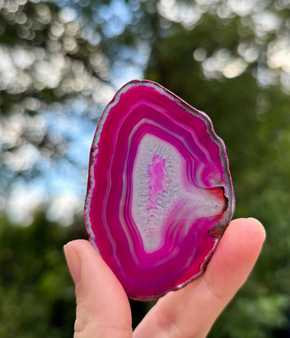 Agaat schijfje roze