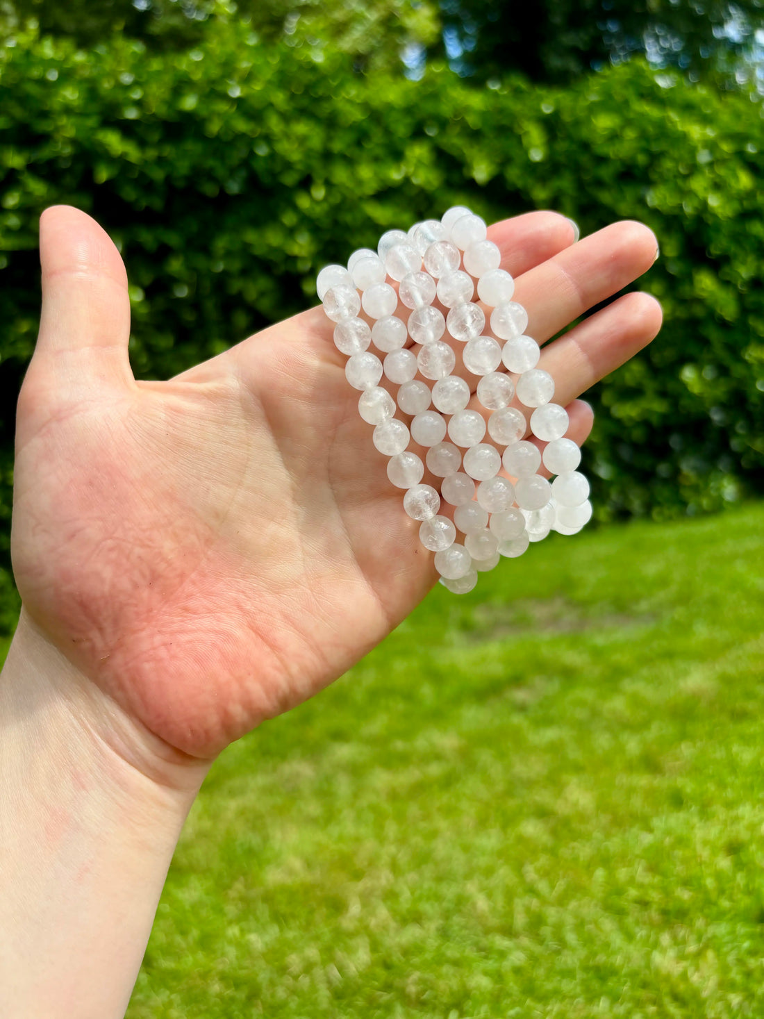 Bergkristal kogel armband 8 mm