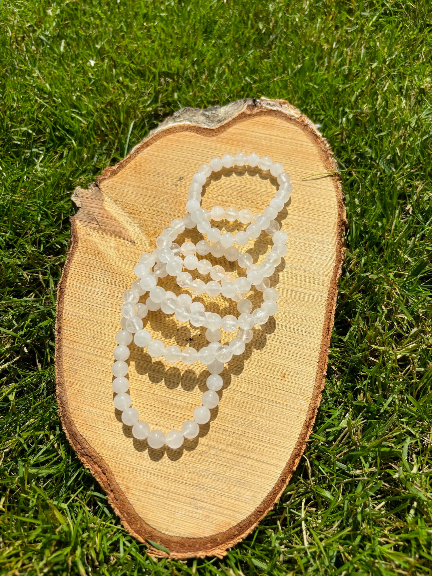 Bergkristal kogel armband 8 mm