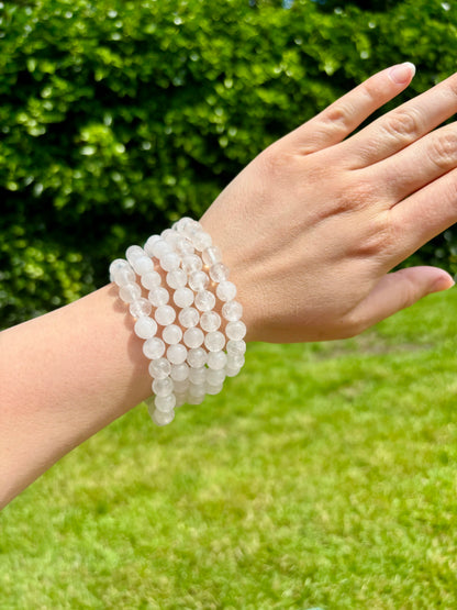 Bergkristal kogel armband 8 mm