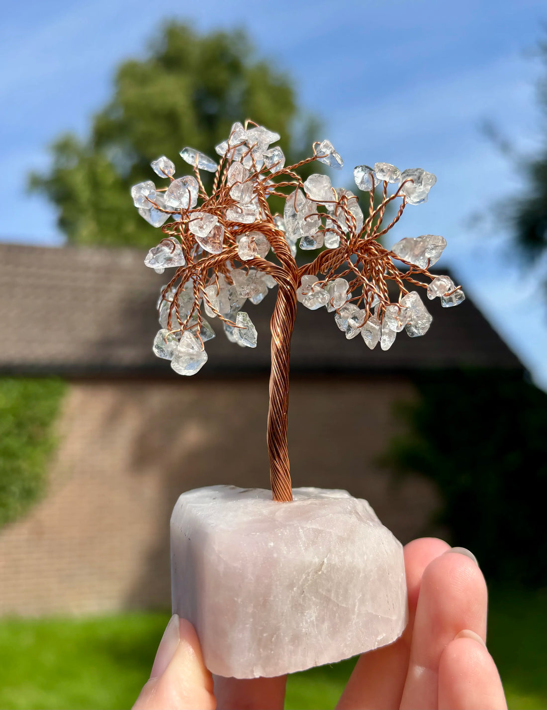 Bergkristalboom op Rozenkwarts