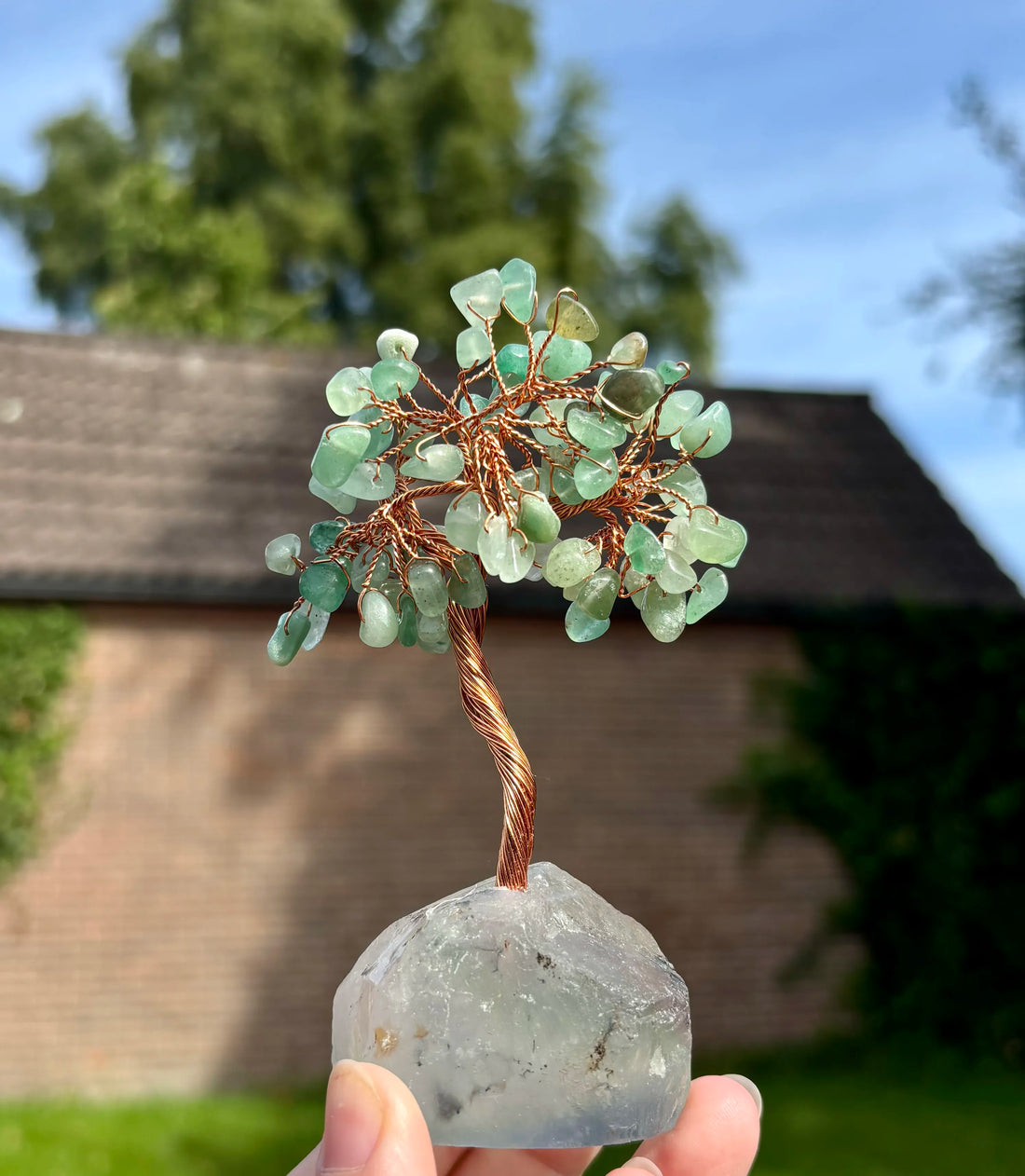 Aventurijn boom op fluoriet