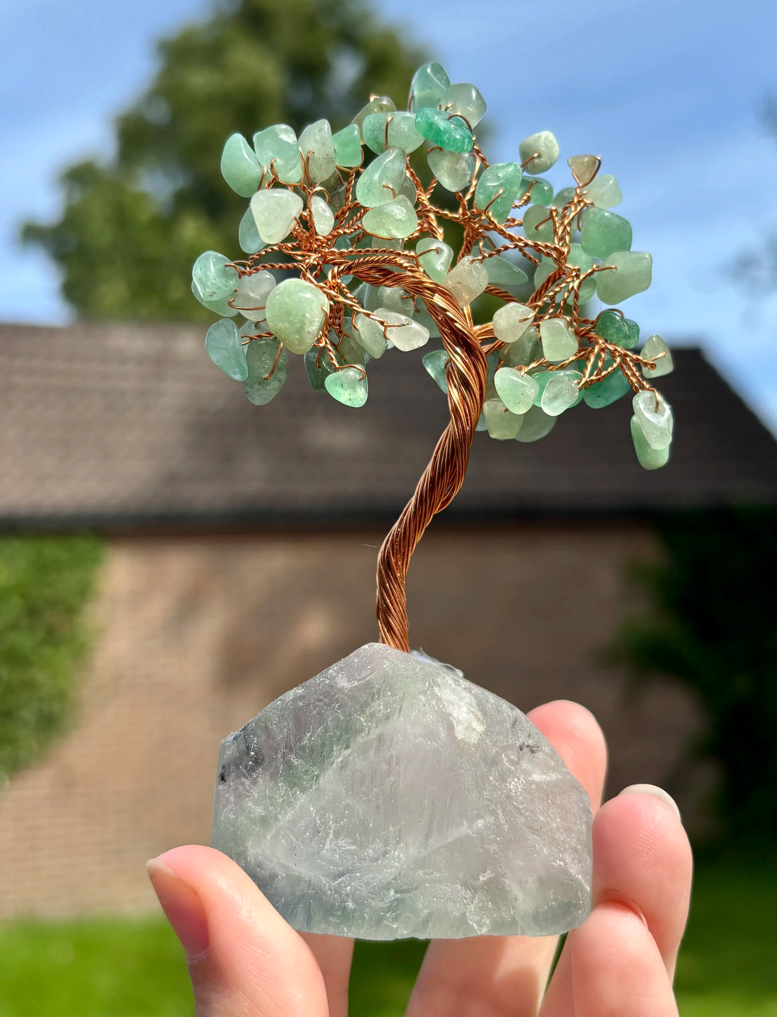 Aventurijn boom op fluoriet