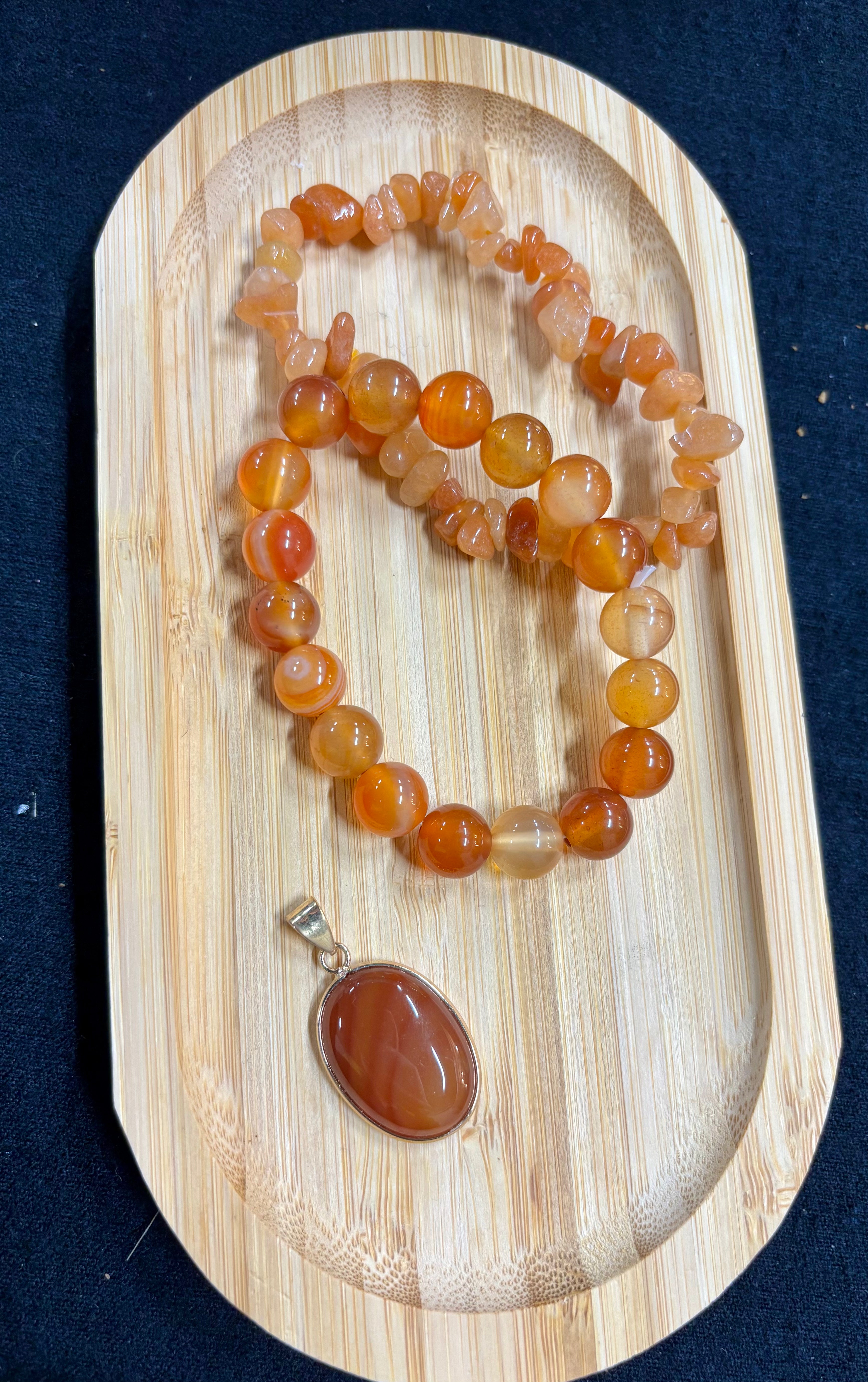 Carneool sieraden set