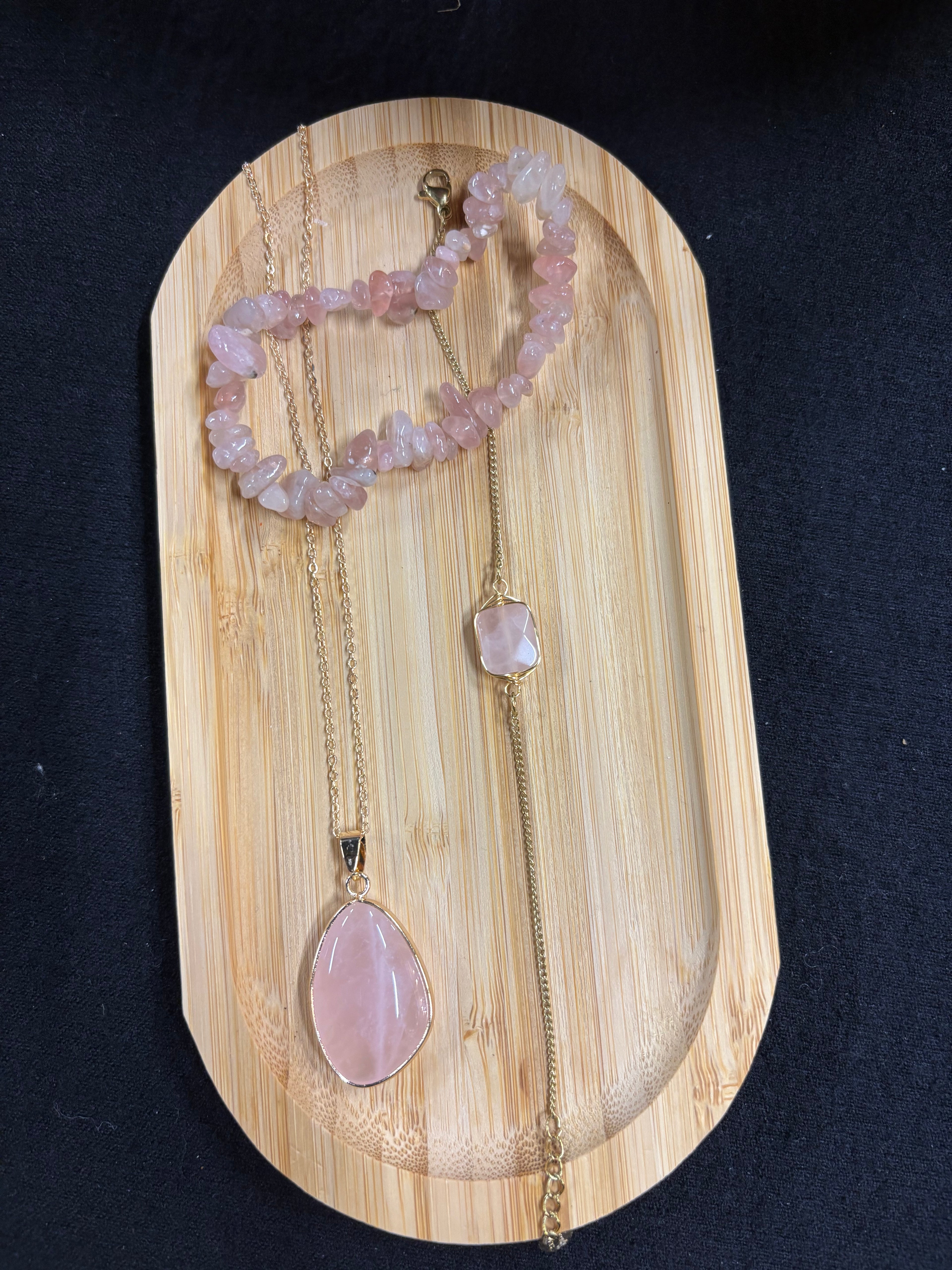 Rozenkwarts sieraden set