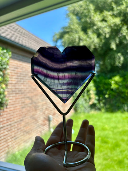 Regenboog Fluoriet Hart op Standaard