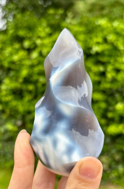 Blauwe Chalcedoon Vlam